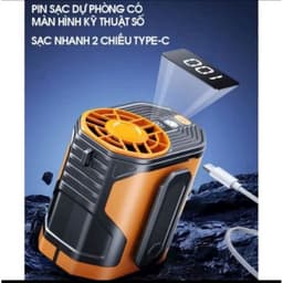 Quạt điều hòa treo thắt lưng đa năng có đèn, sạc USB 1