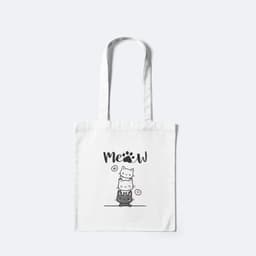 Túi Canvas, Túi Vải, Túi ToTe Dài 38cm x Rộng 33cm In Hình Bộ Sưu Tập Mèo Chất Liệu Cotton 5