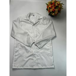 Áo Blouse Phòng Sạch UNTG Chống Tĩnh Điện Màu Trắng Kẻ Sọc, Áo Blouse ESD Nam Nữ Kéo Khóa 6