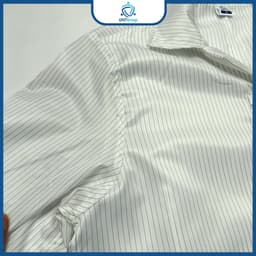Áo Blouse Phòng Sạch UNTG Chống Tĩnh Điện Màu Trắng Kẻ Sọc, Áo Blouse ESD Nam Nữ Kéo Khóa 5