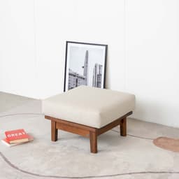 Ghế Đôn Sofa Gỗ Cao Su Tự Nhiên MOHO VLINE 601 VẢI MÀU BE 9