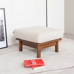 Ghế Đôn Sofa Gỗ Cao Su Tự Nhiên MOHO VLINE 601 VẢI MÀU BE 8