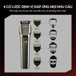Tông đơ cắt tóc Enchen Beardo 2 tốc độ cao, lưỡi thép không gỉ, tặng 4 cử tạo kiểu - BH 12 tháng 4