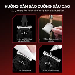 Tông đơ cắt tóc Enchen Beardo 2 tốc độ cao, lưỡi thép không gỉ, tặng 4 cử tạo kiểu - BH 12 tháng 6