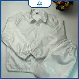 Bộ Rời Phòng Sạch UNTG Màu Trắng Kẻ Sọc Chống Tĩnh Điện Dùng Trong Nhà Máy, Công Nghiệp Điện Tử 2