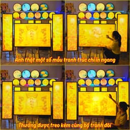 Đèn Hào Quang Trúc Chỉ In Ngang Hoa Sen Trang Trí Phòng Thờ, Bàn Thờ, Treo Tường TC-TN-78 6