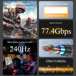 "Cáp DisplayPort 2.1 16K@60Hz - Dây DP Cao Cấp Cho PC, Card Đồ Họa, Màn Hình Game" 6