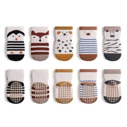 Tổng hợp tất mùa lạnh trẻ em -  Set 5 Tất Vớ Cổ Cao Hình Thú Đế Cao Su Chống Trượt Cho Bé 0-2 tuổi 2