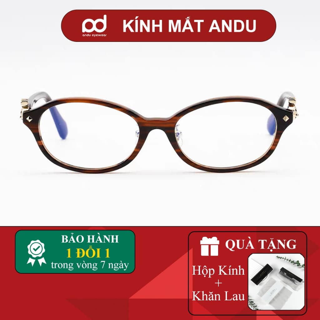 Gọng kính cận thời trang nam nữ NARO EYEWEAR  dáng oval dẹp chống tia UV chất liệu nhựa dẻo - 32007