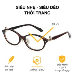Gọng kính cận thời trang nam nữ NARO EYEWEAR  dáng oval dẹp chống tia UV chất liệu nhựa dẻo - 32007 2