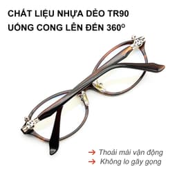 Gọng kính cận thời trang nam nữ NARO EYEWEAR  dáng oval dẹp chống tia UV chất liệu nhựa dẻo - 32007 3