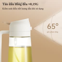 Bình thủy tinh xịt dầu ăn VINBEO Bình xịt dầu ăn phun sương phun đổ 2 chế độ tản dầu đồng đều chống bám dầu 9