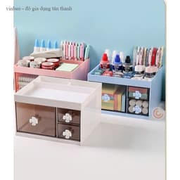 Hộp Đựng Bút , Đồ Trang Điểm Nhiều Ngăn , Có Ngăn Kéo , Trang Trí Để Bàn , Rất Tiện Lợi -VINBEO 2
