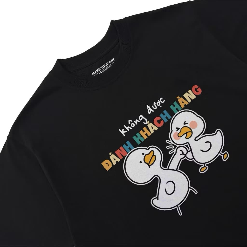 Áo thun Unisex Nam Nữ in hình KHÔNG ĐƯỢC ĐÁNH KHÁCH HÀNG, chất cotton 100% - BOONE - BNE00257