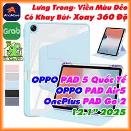 [Xoay 360 Độ] Bao Da MTB OPPO PAD 5 Quốc Tế-VN OPD2502/ PAD Air 5/ OnePlus PAD GO 2 12.1" 2025 Lưng Cứng Trong Viền Dẻo 1