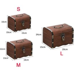 Hộp Rương Gỗ  Đựng Đồ Có Khóa Size Đa Dạng - Phong Cách Cổ Trang Cổ Điển Xinh Xắn Tiện Lợi 2