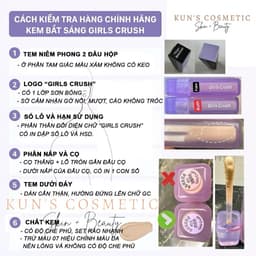 [HỎA TỐC] GIRLS CRUSH Kem Che Khuyết Điểm GIRLS CRUSH Matte Velvet Concealer Bắt Sáng Mỏng Mịn 8g DOLLYDOLLY Cosmetics 3