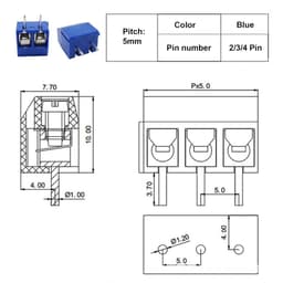 (10 Chiếc) KF301-5.08mm Cầu Nối Domino Terminal 2P 3P 4P Cho Mạch Điện Tử Diy - 4