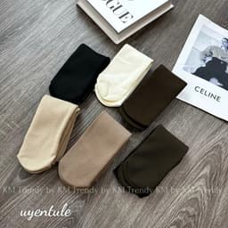 [Peinn] Set 5 Đôi Tất Vớ Cotton Đẹp Lót Lông Nỉ Giữ Nhiệt Cao Cổ Siêu Ấm Cho Nữ (20d) 5