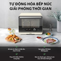 Lò nướng hấp đối lưu đa năng QCOOKO 22L chuyên chiên, nướng, hấp, cài đặt sẵn chương trình 80 món 5