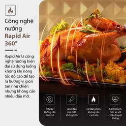Lò nướng hấp đối lưu đa năng QCOOKO 22L chuyên chiên, nướng, hấp, cài đặt sẵn chương trình 80 món 4