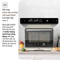 Lò nướng hấp đối lưu đa năng QCOOKO 22L chuyên chiên, nướng, hấp, cài đặt sẵn chương trình 80 món 8