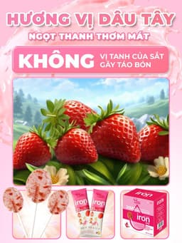 Kẹo mút bổ sung Sắt Happy Vitamin - Hỗ trợ đề kháng khỏe, phát triển toàn diện cho trẻ Hộp 25 Que 12