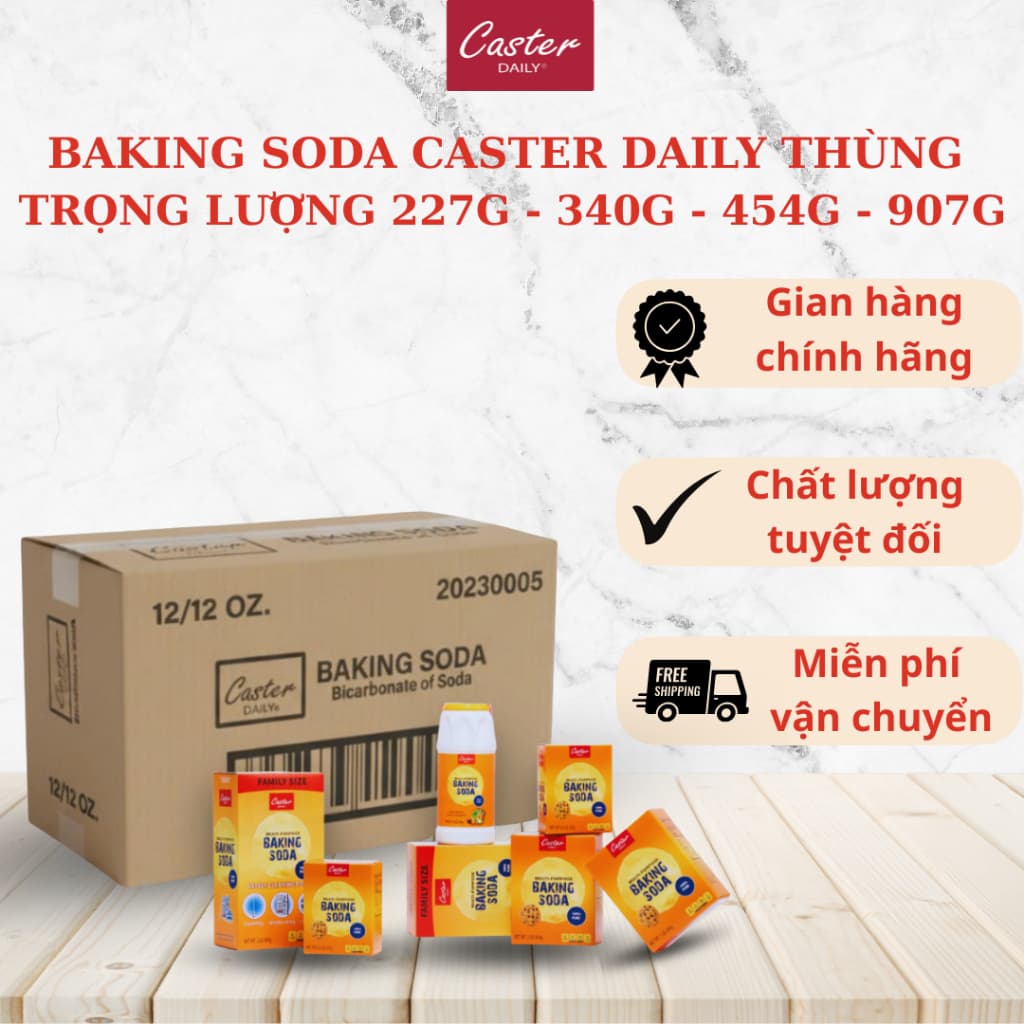 BAKING SODA CASTER DAILY SỈ THÙNG TRỌNG LƯỢNG 227G - 340G - 454G - 907G