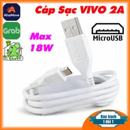 Cáp VIVO chuẩn MicroUSB tải 2A 18W Dài 1m ZIN Chính Hãng 1
