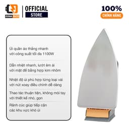 Bàn Là Khô Philips HD1172 1100W, Bàn ủi Mặt Đế Hợp Kim Nhôm Rãnh Cúc An Toàn Chính Hãng 7