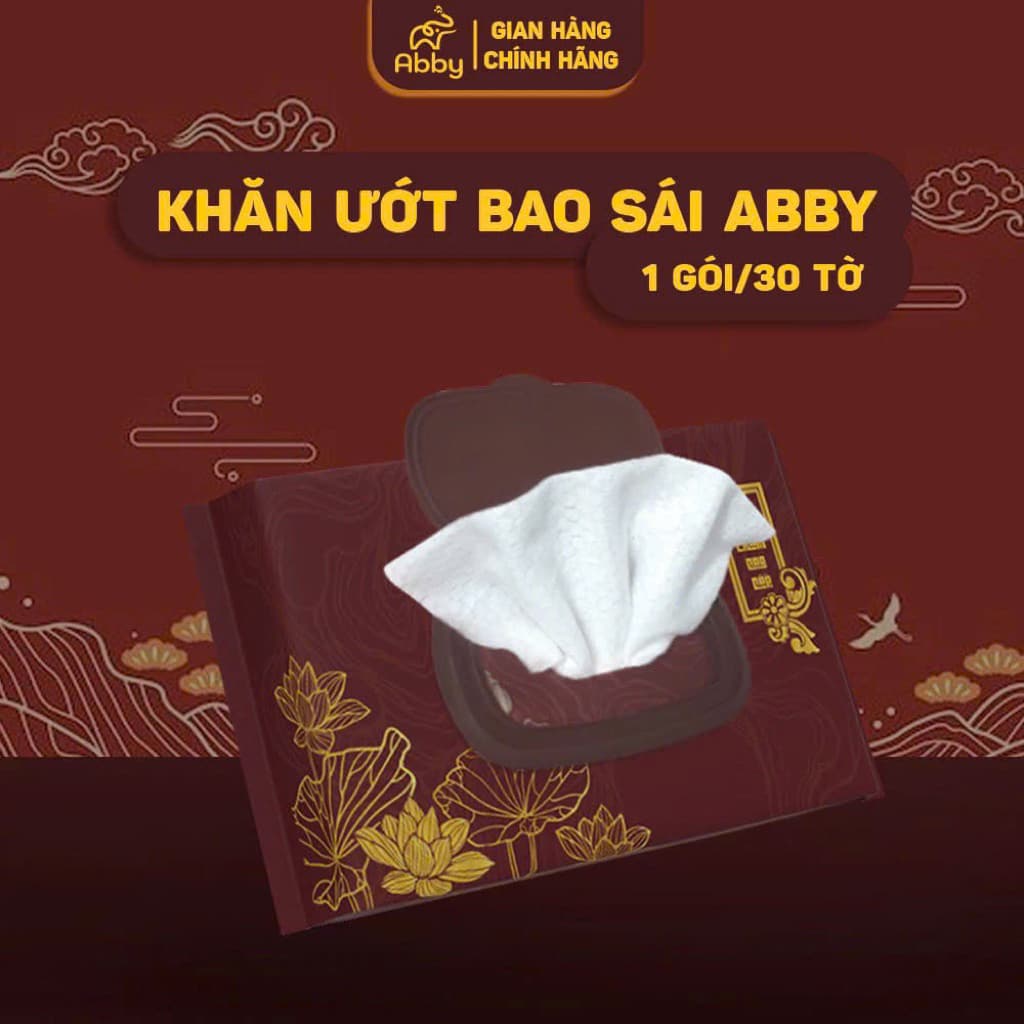 Khăn Ướt Abby Bao Sái Cao Cấp Gói 30 Tờ Hương Trầm Lau Ban Thờ Phật Pháp Nơi Linh Thiêng