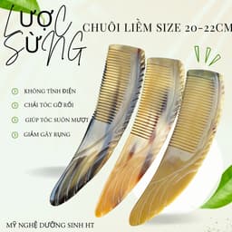 Lược sừng chuôi liềm chải tóc gỡ rối và massage da đầu-Xưởng Minh Đức 1