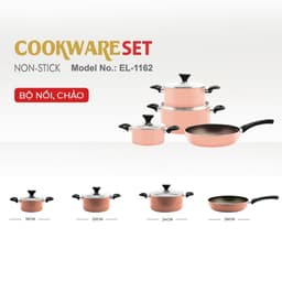 Bộ Nồi Nhôm Chống Dính Elmich 1162E Size 16,20,24, Chảo 26cm – Bền đẹp, chống dính tốt 7