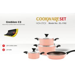 Bộ Nồi Nhôm Chống Dính Elmich 1162E Size 16,20,24, Chảo 26cm – Bền đẹp, chống dính tốt 6