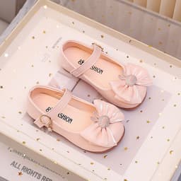 Giày Búp Bê Bé Gái Đính Nơ 1-12 Tuổi, Giày Công Chúa Bé Gái Êm Nhẹ, Chống Trơn. Z166 2