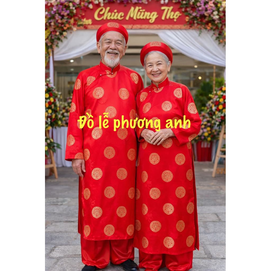FREESHIP 1 bộ áo + khăn + quần mừng thọ, khăn áo lễ hội đủ màu đủ size hàng gấm thượng hải cao cấp loại 1 cực đẹp