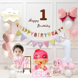 Set bóng Hàn Quốc trang trí sinh nhật thôi nôi trọn bộ kèm chibi nhỏ/ chibi đặt sàn 4