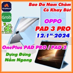 Bao Da MTB OPPO PAD 3 PRO - OnePlus PAD PRO/ PAD 2 12.1" 2024 Gấp Khúc Lưng Acrylic Cứng Trong Suốt Viền Dẻo Có Nam Châm 1