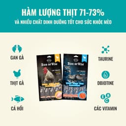 Súp thưởng Bite of Wild gói 60G (4 thanh) 70% thịt tươi, tăng cường sức khỏe tim - MÉO CHÒ UNI 6