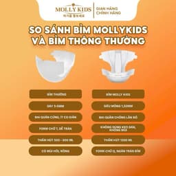 ( 1 Bịch ) Bỉm Molly Kids Dán/Quần Cho Bé Size NB66/SD62/MD56/MQ52/L48/XL44/XXL42/XXXL40/XXXXL38 3