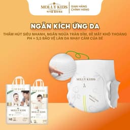 ( 1 Bịch ) Bỉm Molly Kids Dán/Quần Cho Bé Size NB66/SD62/MD56/MQ52/L48/XL44/XXL42/XXXL40/XXXXL38 6