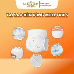 ( 1 Bịch ) Bỉm Molly Kids Dán/Quần Cho Bé Size NB66/SD62/MD56/MQ52/L48/XL44/XXL42/XXXL40/XXXXL38 5