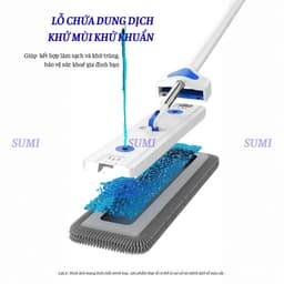 Bộ Cây Lau Nhà San Hô Tự Vắt SUMI 45cm, Cây Lau Nhà Đa Năng Xoay 360 Độ Tiện Dụng, Tặng Kèm Bông Lau 8