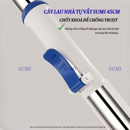 Bộ Cây Lau Nhà San Hô Tự Vắt SUMI 45cm, Cây Lau Nhà Đa Năng Xoay 360 Độ Tiện Dụng, Tặng Kèm Bông Lau 7