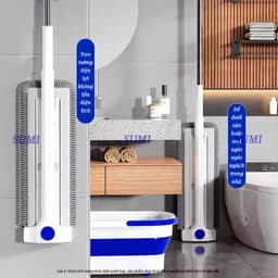 Bộ Cây Lau Nhà Tự Vắt Sumi 45cm Bông San Hô Siêu Thấm Hút, Cây Chổi Lau Nhà Đa Năng Thế Hệ Mới 2026 6