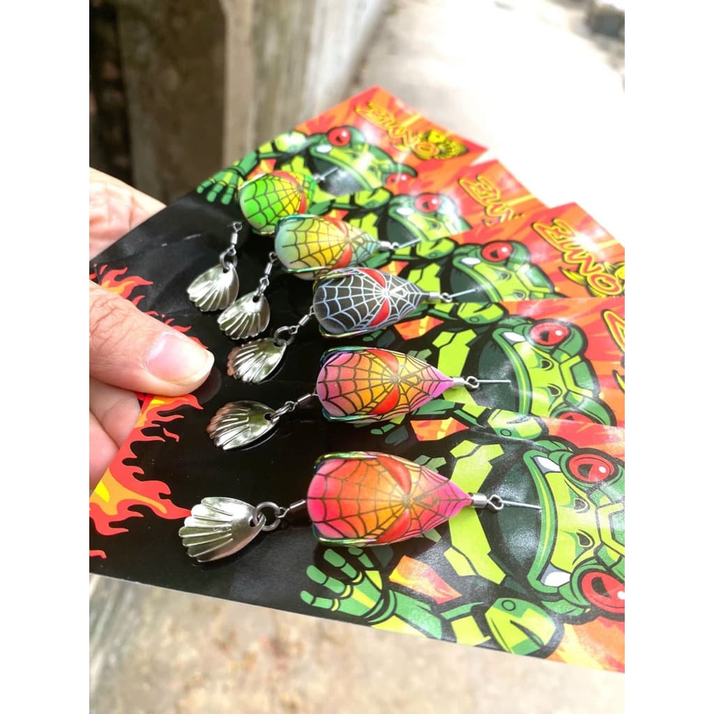 Nhái Hơi zuno Nhện s30 fun lưỡi titan  Có 2 size  3cm nặng 6gr 3.5cm nặng 7gr về