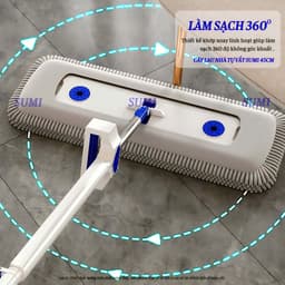 Bộ Cây Lau Nhà Tự Vắt SUMI 45cm Siêu Thấm Hút Thông Minh, Cây Lau Nhà Đa Năng 360 Độ Bông San Hô 7