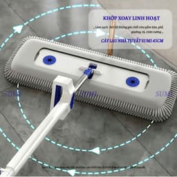 Bộ Cây Lau Nhà Tự Vắt SUMI 45cm Siêu Thấm Hút Thông Minh, Cây Lau Nhà Đa Năng 360 Độ Bông San Hô 9