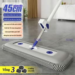 Cây Lau Nhà Tự Vắt SUMI 45CM Tiện Lợi, Cây Lau Nhà Siêu Sạch Thông Minh Xoay 360 Độ Thấm Hút Đa Năng 1