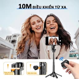 Gậy selfie mini cao cấp,tripod mini bốn chân bỏ túi, nhỏ gọn, xoay 360 độ có điều khiển từ xa 2